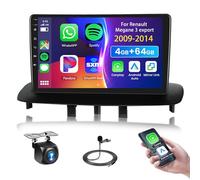 4G 64G Podofo 9" Autoradio Bluetooth pour Renault Megane 3 Export 2009-2014 Carplay Android Auto,WiFi GPS Navi RDS/FM DSP,1280 * 720,Android 13 Radio 2 din avec caméra de recul AHD
