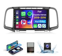 4G 64G Podofo 9" Autoradio pour Toyota Venza 2008-2016 Carplay Android Auto,WiFi GPS Navi Bluetooth/RDS/FM DSP,Android 13 Radio 2 din avec caméra de recul AHD
