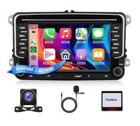 4G+64G Rimoody Android Autoradio pour Golf 5 Golf 6 VW Passat Polo Seat Skoda 7" Pantalla Carplay sans Fil Autoradio avec Android Auto GPS Navi WiFi Bluetooth FM/RDS/EQ SWC Caméra de Recul