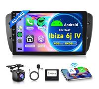 4G+64G Sans Fil Carplay Android 13 Autoradio 2 Din pour Seat Ibiza 6j IV 2009-2014 9 Pouces Autoradio avec Sans Fil Android Auto GPS Navi WiFi Mirror Link Bluetooth FM/RDS/32EQ/SWC/USB Caméra de Recul