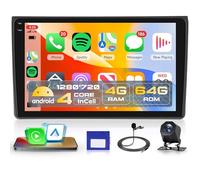 4G+64G sans Fil Carplay Android 15 Autoradio pour Audi A4 S4 RS4 B6 B7 8E 2000-2009 9 Pouces Incell Écran Autoradio avec Android Auto GPS Navi WiFi Bluetooth Mirror Link FM/RDS EQ/SWC Caméra de Recul
