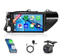 4G+64G sans Fil Carplay Android Autoradio 2 Din pour Toyota Hilux Pick Up AN120 2015-2020 10.1 Pouces Autoradio avec Android Auto GPS Navi WiFi Mirror Link Bluetooth FM/RDS/32 EQ/SWC Caméra de Recul