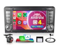 4G+64G sans Fil Carplay Android Autoradio pour Audi A3 8P A3 8P1 S3 RS3 8P RS3 Sportback 7 Pouces Autoradio avec Android Auto GPS Navi WiFi Mirror Link Bluetooth FM/RDS/32 EQ/USB/SWC Caméra de Recul