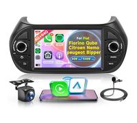 4G+64G Sans Fil Carplay Android Autoradio pour Fiat Fiorino Qubo Citroen Nemo peugeot Bipper 2008-2017 7 Pouces Autoradio avec Android Auto GPS Navi WiFi Bluetooth FM/RDS/32 EQ/USB/SWC Caméra de Recul