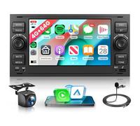 4G+64G Sans Fil Carplay Android Autoradio pour Ford Focus C-Max S-Max Kuga Fiesta Transit Fusion Mondeo Galaxy Connect 7 Pouces Autoradio avec Android Auto GPS Navi WiFi Bluetooth FM/RDS 32 EQ/USB/SWC