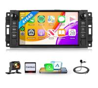 4G+64G Sans Fil Carplay Android Autoradio pour Jeep Wrangler Compass Grand Cherokee/Chrysler 300C/Dodge Ram/Chevrolet, 7 Pouces Autoradio Android Auto Navi GPS WIFI Bluetooth FM/RDS/EQ Caméra de Recul