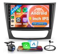 4G+64G sans Fil Carplay Android Autoradio pour Mercedes Benz E/G/CLK/CLS Class W209 W211 W219 W463 2002-2010 9 Pouces Autoradio avec Android Auto GPS Navi WiFi Bluetooth FM/RDS/EQ/SWC Caméra de Recul