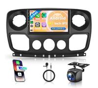 4G+64G sans Fil Carplay Android Autoradio pour Renault Master Nissan NV400 Opel Movano 2010-2021 10.1 Pouces Autoradio avec Android Auto GPS Navi WiFi Bluetooth FM/RDS/32 EQ/USB/SWC Caméra de Recul