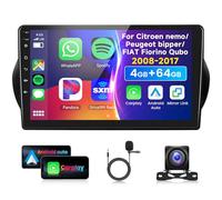 4G/64G VECHTEL 10.1" Autoradio Bluetooth pour Citroen Nemo/Peugeot bipper/Fiat Fiorino Qubo 2008-2017,Carplay Android AUT,DSP,EQ,1280 x 720,WiFi GPS,Mirrorlink,RDS/FM,caméra de recul AHD