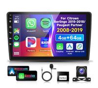 4G/64G VECHTEL 9" Autoradio Bluetooth pour Citroen Berlingo 2015-2018/Peugeot Partner 2008-2019,Android 15,Carplay Android AUT,DSP,EQ,1280 x 720,WiFi GPS,Mirrorlink,RDS/FM,caméra de recul AHD