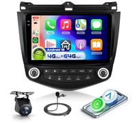 4G&64G VECHTEL 9" Autoradio pour Honda Accord 7th 2003-2007 avec Carplay Android Auto sans Fil,Auto Radio Bluetooth FM/RDS Radio,EQ,Navi Wi-FI/caméra de recul AHD