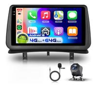 4G&64G VECHTEL 9" Autoradio pour Renault Clio 3th 2005-2014 avec Carplay Android Auto sans Fil,Auto Radio Bluetooth FM/RDS Radio,EQ,Navi Wi-FI/caméra de recul AHD