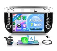 4G+64G Wireless Carplay Android Autoradio per FIAT Linea Punto Evo Linie 2012-2015 7 Pollici Autoradio 2 Din con Android Auto GPS Navi WiFi Mirror Link Bluetooth FM/RDS/32 EQ/SWC Telecamera Posteriore