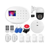 4G GSM Alarme Intelligente Système D'alarme Maison Intelligente Kit Système De Sécurité D'alarme Sans Fil Contrôle De Caméra IP Numérotation Automatique 8 Langues Pour villa, entrepôt(Kit 5)