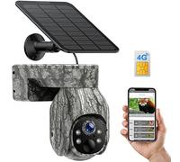 4G LTE Caméra de Chasse avec Carte SIM Préinstallé, HD Camera de Chasse Solaire avec 8000mAh Batterie Rechargeable, Camera Chasse Infrarouge Nocturne Exterieur Détecteur de Movement 0.2s IP66 Étanche