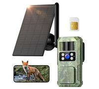 4G LTE Camera de Chasse Solaire: 2.7K HD Caméra Surveillance Exterieur sans Fil - Couleur Vision Nocturne Animaux Cameras avec Carte SIM 8000mAh Batterie IP66 Imperméable