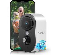 4G LTE Caméra de Sécurité Extérieur Intérieur avec Carte SIM,2K HD Caméra IP Portable,Batterie 6000mAh,Détection de Mouvement PIR