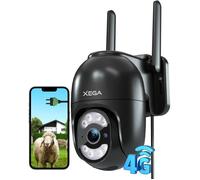 4G Lte Caméra Surveillance Avec Carte Sim, Filaire 24/7 Enregistrement Continu Extérieure Camera,2K Hd Détection Humaine/Mouvement
