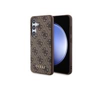 Coque telephone - bumper telephone Guess GUHCS24MG4GFBR Coque rigide pour S24+ S926 Marron 4G Métal Or Logo