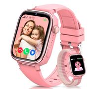 4G Montre Connectée Enfant avec GPS et Visiophonie, Smartwatch Enfants avec Appels, Chat Vocal, SOS, Mode École, Étanchéité IP68, Podomètre, Réveil, Cadeau pour Filles et Garçons de 4 à 15, Rose