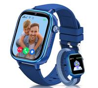 4G Montre Connectée Enfant avec GPS et Visiophonie, Smartwatch Enfants avec Appels, Chat Vocal, SOS, Mode École, Étanchéité IP68, Podomètre, Réveil, Cadeau pour Filles et Garçons de 4 à 15, Bleu