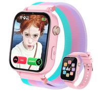 4G Montre Connectée Enfant GPS, Smartwatch avec Appel, Appel Vidéo, Chat Vocal, SOS, Mode École, WiFi, Podomètre, Réveil, Appareil Photo, Montre Telephone Enfant pour 4 à 12 Ans Garçons Filles, Rose