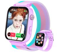 4G Montre Connectée Enfant GPS, Smartwatch avec Appel, Appel Vidéo, Chat Vocal, SOS, Mode École, WiFi, Podomètre, Réveil, Appareil Photo, Montre Telephone Enfant pour 4 à 12 Ans Garçons Filles, Violet