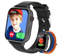 4G Montre Connectée Enfant GPS, Smartwatch avec Appel Vidéo Chat Vocal SOS Mode École WiFi Podomètre Réveil Appareil Photo, Montre Telephone Enfant pour 4 à 12 Ans Garçons Filles (Noir Bleu-4L)