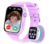 4G Montre Connectée Enfant, Montre Intelligente Pour Enfants Fille Garçon avec GPS SOS Chat Vocal Appel Vidéo Mode Classe Chronomètre Réveil Jeux, Montre Telephone Enfant 4 à 12 Ans Cadeau, Violet