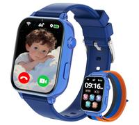 4G Montre Connectée Enfant, Montre Intelligente Pour Enfants Fille Garçon avec GPS SOS Chat Vocal Appel Vidéo WiFi Mode Classe Chronomètre Réveil Jeux, Montre Telephone Enfant 4 à 12 Ans Cadeau, Bleu