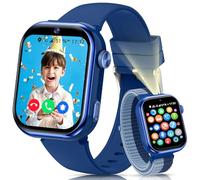 4G Montre Connectée Enfant, Montre Telephone Enfant avec GPS, Double Caméra, Appel Vidéo, Chat Vocal, SOS, Mode Classe, Lampe Torche, IP68, Podomètre, Cadeau pour Garçons Filles, Bleu, Garantie 3 Ans