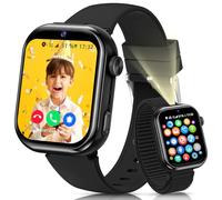 4G Montre Connectée Enfant, Montre Telephone Enfant avec GPS, Double Caméra, Appel Vidéo, Chat Vocal, SOS, Mode Classe, Lampe Torche, IP68, Podomètre, Cadeau pour Garçons Filles, Noir, Garantie 3 Ans