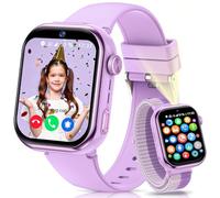 4G Montre Connectée Enfant, Montre Telephone Enfant avec GPS, Double Caméra, Appel Vidéo, Chat Vocal, SOS, Mode Classe, Lampe Torche, IP68, Podomètre Cadeau pour Garçons Filles Violet, Garantie 3 Ans