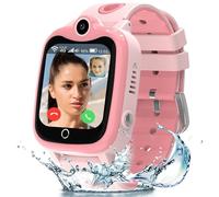 4G Montre Connectée Enfant,Smartwatch Téléphone pour Filles Garçons avec GPS, SOS, WIFI, Appels/Vidéo/Voix Chat, IP68 Étanche Jeux Réveil Mode Classe, Montre Intelligente Enfants Cadeau (Rose-GPS)