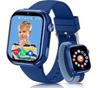 4G Montre Connectée Enfants, 1.83''Hd Montre Téléphone Enfant Avec Gps, Batterie De 800Mah, Appels Vidéo, Chat Vocal, Wi-Fi/Lbs/Sos/Sms, Mode École, Podomètre, Réveil, Étanchéité Ip68 (Bleu)
