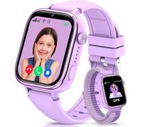 4G Montre Connectée Enfants Avec Gps Et Téléphone, Appels Vidéo, Messages, Mode École, Appel D'Urgence Sos, Étanche Ip68, Réveil, Podomètre, Musique - Cadeau Pour Garçons Et Filles (Violet)