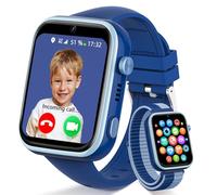 4G Montre Connectée Enfants, IP68 Étanche Montre Telephone Enfant avec Appels, Appels Vidéo, Chat Vocal, WhatsApp, Wi-FI, GPS, SOS, Mode École, Podomètre, Dormir Smartwatch pour Filles et Garçons Bleu