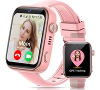 4g Montre Connectée Enfants, Montre Telephone Enfant Écran Hd De 1,83 Pouces, Appels, Appels Vidéo, Chat Vocal, Whatsapp, Wi-Fi, Gps, Sos, Étanche Ip68, Mode École, Podomètre, Réveil (Rose)[Z99]