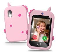 4G Téléphone Portable pour Enfants, Smartphone Enfant avec GPS Appel Vidéo Chat Familial SOS Double Caméra Podomètre Alarme Mode école, Téléphone Mobile Intelligent Cadeau d'anniversaire de Noël(Rose)