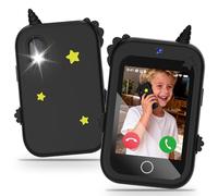4G Téléphone Portable pour Enfants, Smartphone Enfant avec GPS Appel Vidéo Chat Familial SOS Double Caméra Podomètre Alarme Mode école, Téléphone Mobile Intelligent Cadeau d'anniversaire de Noël(Noir)