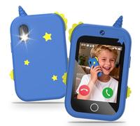 4G Téléphone Portable pour Enfants, Smartphone Enfant avec GPS Appel Vidéo Chat Familial SOS Double Caméra Podomètre Alarme Mode école, Téléphone Mobile Intelligent Cadeau d'anniversaire de Noël(Bleu)