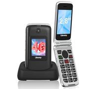4G Telephone Portable Senior Débloqué, Téléphone Portable à Clapet avec Grandes Touches, Téléphone Portable Personnes âgées, Double SIM,2.8" Grandes Écran, Bouton SOS ,Station de Charge, Black