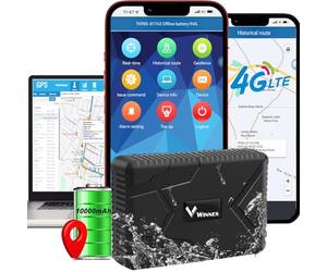 4G Traceur GPS Voiture avec Micro 10000mah Tracker GPS 120 Jours en Veille Traceur Temps réel Traqueur GPS APP Gratuite avec Historique de Suivi de 6 Mois Imperméable Montage Magnétique Alarme Mobile