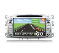 [4GB+64GB] Android 14 2 Din Autoradio pour Ford Focus/Mondeo/Galaxy/Cmax-[Intégré CarPlay/Android Auto/DSP/GPS]-IPS 7 Pouce Écran Tactile-CAM+MIC-Dab/Bluetooth 5.0/MirrorLink/AHD/360 Camera