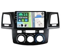 [4GB+64GB] Android 14 2 Din Autoradio pour Toyota Fortuner Hilux 2007-2015-[Intégré CarPlay/Android Auto/DSP/GPS]-IPS 9 Pouce Écran Tactile-CAM+MIC-Dab/Bluetooth 5.0/AHD/360 Camera