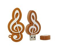 4GB Musique Note Forme des clefs USB, Stylo Drive Memoria Flash Reste pendrives Disque Flash USB clé USB u Disquette clé USB USB 2.0 Pen Drive pendrive (Brown White)