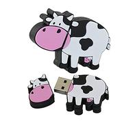 4GB Vache Forme clé USB USB 2.0 Le Stockage de données Stylo avec Cordon Pouce mémoires Flash clé USB (White)