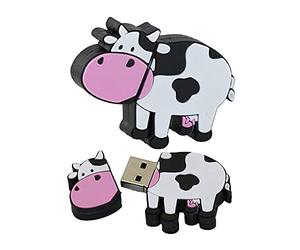4GB Vache Forme clé USB USB 2.0 Le Stockage de données Stylo avec Cordon Pouce mémoires Flash clé USB (White)