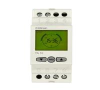 4GREEN TA 10 - Interrupteur Astronomique Digital 2 modules sur Rail DIN, Horloge Crépusculaire avec Calcul Automatique du Lever et du Coucher du Soleil, Relais 16A, écran LCD, Blanc
