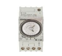 4GREEN Te 11D - Interrupteur Horaire électromécanique Journalier à Cavaliers, Minuterie Rail DIN 2 modules, Batterie Remplaçable avec Réserve de Marche 150h, Alimentation 230V, Blanc